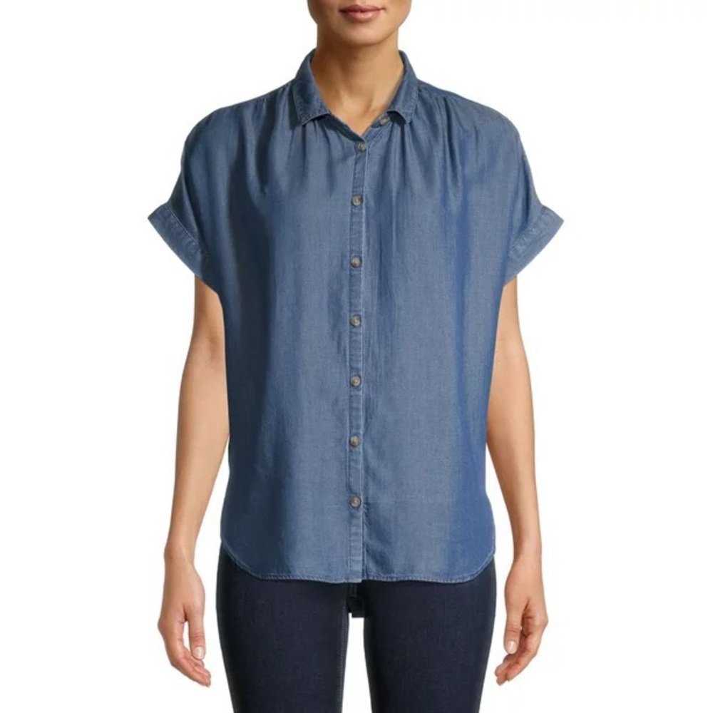 Madewell dark chambray soft button down shirt